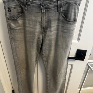 AG Adriano Goldschmied Men's Light Gray Slim Jeans